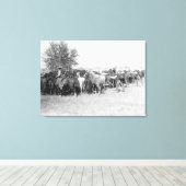 3 Cowboys Roping Horses PhotographySouth Dakota Canvas Afdruk (Insitu (Houten vloer))