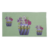 3 Craftsman Lily Vases on Sage Green Kussensloop (Achterkant-Links)