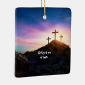 3 Crosses denken aan je bij Pasen. bewerkbaar Keramisch Ornament (Rechts)