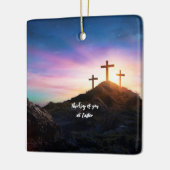 3 Crosses denken aan je bij Pasen. bewerkbaar Keramisch Ornament (Links)