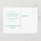 3 Crosses Floral Easter Blessing Photo Feestdagenkaart (Achterkant)