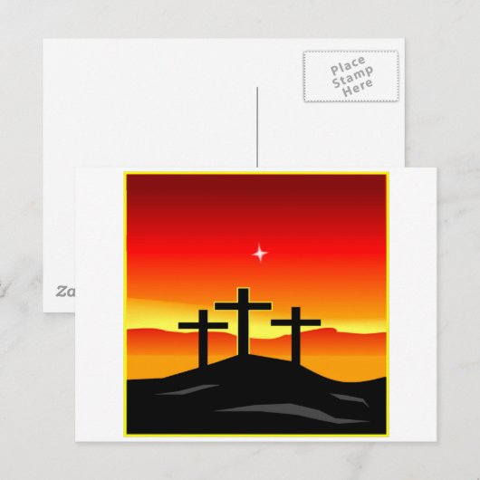 3 Crosses Sunset Briefkaart (Voorkant / Achterkant)