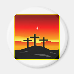 3 Crosses Sunset Magneet