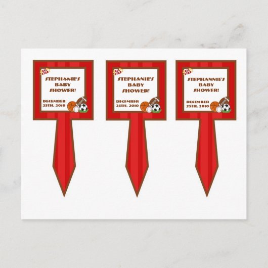 3 Cup Cake Picks All Star Red Uitnodiging Briefkaart (Voorkant)