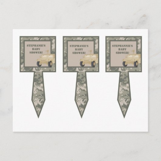 3 Cup Cake Picks ARMY ACU Camoflauge Digitale Camo Uitnodiging Briefkaart (Voorkant)