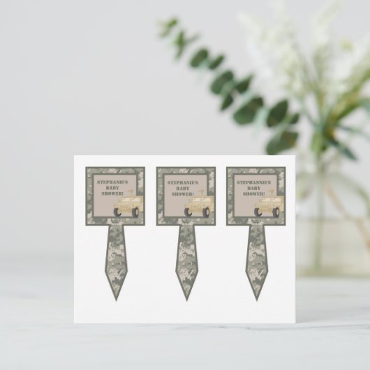 3 Cup Cake Picks ARMY ACU Camoflauge Digitale Camo Uitnodiging Briefkaart (Staand voorkant)