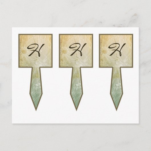 3 Cup Cake Picks Bloemen Antiek Victoriaans Briefkaart (Voorkant)