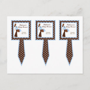 3 Cup Cake Picks Blue Mod Mom Polka Dots Uitnodiging Briefkaart