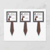 3 Cup Cake Picks Blue Mod Mom Polka Dots Uitnodiging Briefkaart (Voorkant)