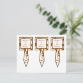 3 Cup Cake Picks Damask Herfst Briefkaart (Staand voorkant)