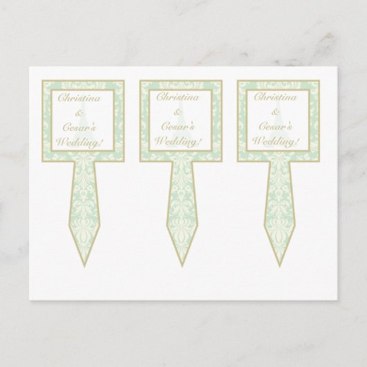 3 Cup Cake Picks Damask Paris Briefkaart (Voorkant)