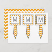 3 Cup Cake Picks Geel Grijs Grijs Chevron Naam Briefkaart (Voorkant / Achterkant)