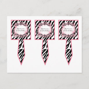 3 Cup Cake Picks Girly Butterfly Zebra Print Patte Briefkaart