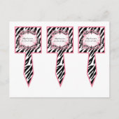 3 Cup Cake Picks Girly Butterfly Zebra Print Patte Briefkaart (Voorkant)