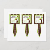 3 Cup Cake Picks Green Mod Mom Polka Dots Uitnodiging Briefkaart (Voorkant / Achterkant)