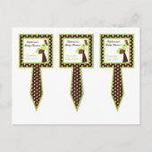 3 Cup Cake Picks Green Mod Mom Polka Dots Uitnodiging Briefkaart (Voorkant)