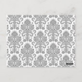 3 Cup Cake Picks Grijs Geel Gre Damask Lace Print Briefkaart (Achterkant)