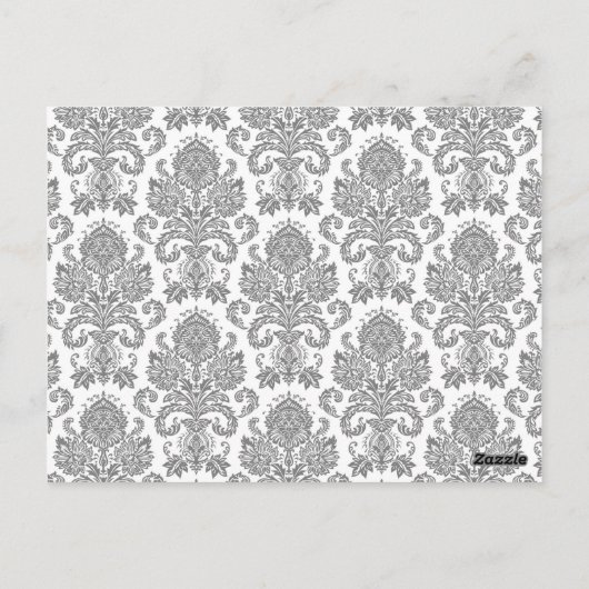 3 Cup Cake Picks Grijs Geel Gre Damask Lace Print Briefkaart (Achterkant)