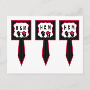 3 Cup Cake Picks grillige formele Petten Elegant Briefkaart