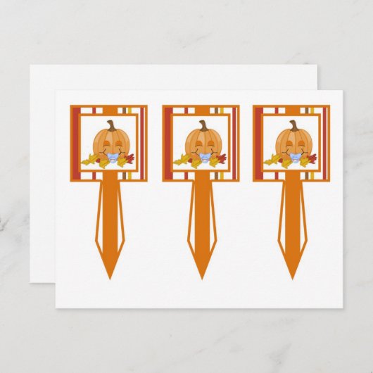 3 Cup Cake Picks Herfst Herfst Pompoen Baby Briefkaart (Voorkant / Achterkant)