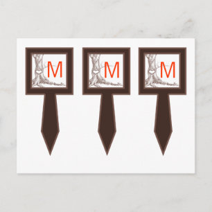 3 Cup Cake Picks Herfst Tree Initiaal Carvings Her Briefkaart