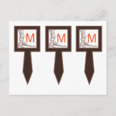 3 Cup Cake Picks Herfst Tree Initiaal Carvings Her Briefkaart (Voorkant)