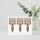 3 Cup Cake Picks Hoefijzers op Burlap Lace Countr Briefkaart (Staand voorkant)