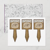 3 Cup Cake Picks Hoefijzers op Burlap Lace Countr Briefkaart (Voorkant / Achterkant)