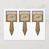 3 Cup Cake Picks Hoefijzers op Burlap Lace Countr Briefkaart (Voorkant)