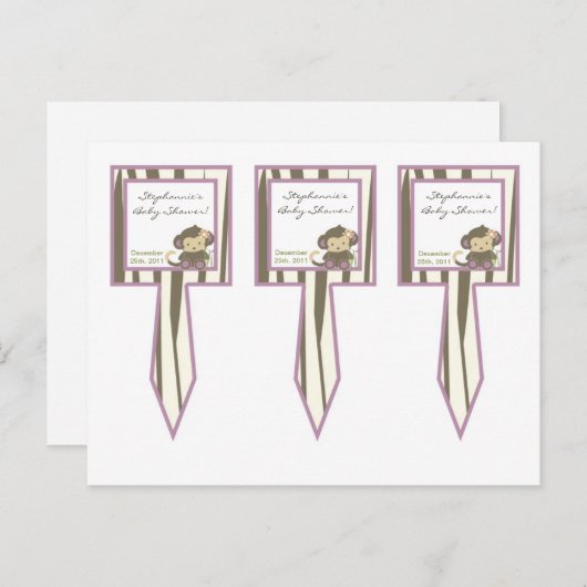 3 Cup Cake Picks Jacana Girl Oerwoud Zoo Animal Uitnodiging Briefkaart (Voorkant / Achterkant)