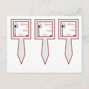 3 Cup Cake Picks Lady Bug op Paardebloem Rood Silh Briefkaart