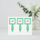 3 Cup Cake Picks Mint Gree White Damask Lace Print Briefkaart (Staand voorkant)