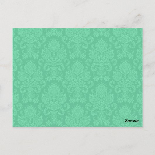 3 Cup Cake Picks Mint Gree White Damask Lace Print Briefkaart (Achterkant)