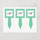 3 Cup Cake Picks Mint Gree White Damask Lace Print Briefkaart (Voorkant)
