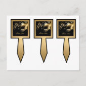 3 Cup Cake Picks Mis XV Gold Black Party Uitnodiging Briefkaart (Voorkant)