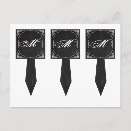 3 Cup Cake Picks Modern Krijtbord  Victori Briefkaart (Voorkant)