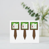 3 Cup Cake Picks Monkey Swing Oerwoud Safari Anima Uitnodiging Briefkaart (Staand voorkant)