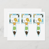 3 Cup Cake Picks Oerwoud King Lion Safari Zoo Anim Uitnodiging Briefkaart (Voorkant / Achterkant)