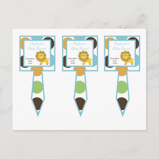 3 Cup Cake Picks Oerwoud King Lion Safari Zoo Anim Uitnodiging Briefkaart (Voorkant)