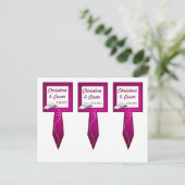 3 Cup Cake Picks Papier Vlak Paarse Loop Purples Briefkaart (Staand voorkant)