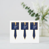 3 Cup Cake Picks Papieren Lantaarns op Blauw Chine Briefkaart (Staand voorkant)