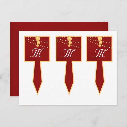 3 Cup Cake Picks Papieren Lantaarns op Rood Chinee Briefkaart (Voorkant / Achterkant)