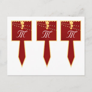 3 Cup Cake Picks Papieren Lantaarns op Rood Chinee Briefkaart