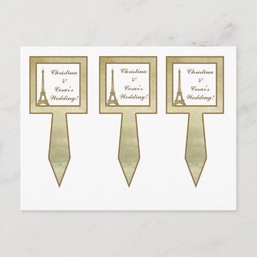 3 Cup Cake Picks Paris Briefkaart (Voorkant)