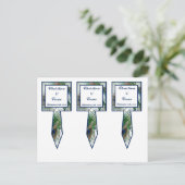 3 Cup Cake Picks Peacock Feathers Blauw/Groen Briefkaart (Staand voorkant)
