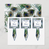 3 Cup Cake Picks Peacock Feathers Blauw/Groen Briefkaart (Voorkant / Achterkant)