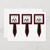 3 Cup Cake Picks Penguin Love Paar Mate voor het L Briefkaart (Voorkant / Achterkant)