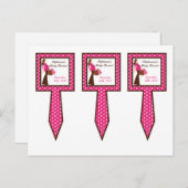 3 Cup Cake Picks Pink Mod Mom Polka Dots Uitnodiging Briefkaart (Voorkant / Achterkant)