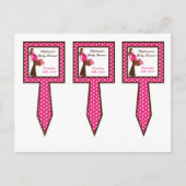 3 Cup Cake Picks Pink Mod Mom Polka Dots Uitnodiging Briefkaart (Voorkant)