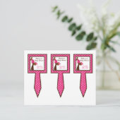 3 Cup Cake Picks Pink Mod Mom Polka Dots Uitnodiging Briefkaart (Staand voorkant)
